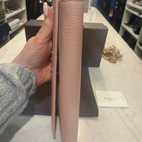 Gucci GG Marmont Gold Butterfly w/crystals wallet Pink (Rare) Like New box dust - Picture 13 of 15